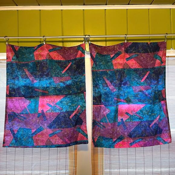 Retro Geometric Pillow Shams 2 Standard Gold Metallic - Picture 6 of 8